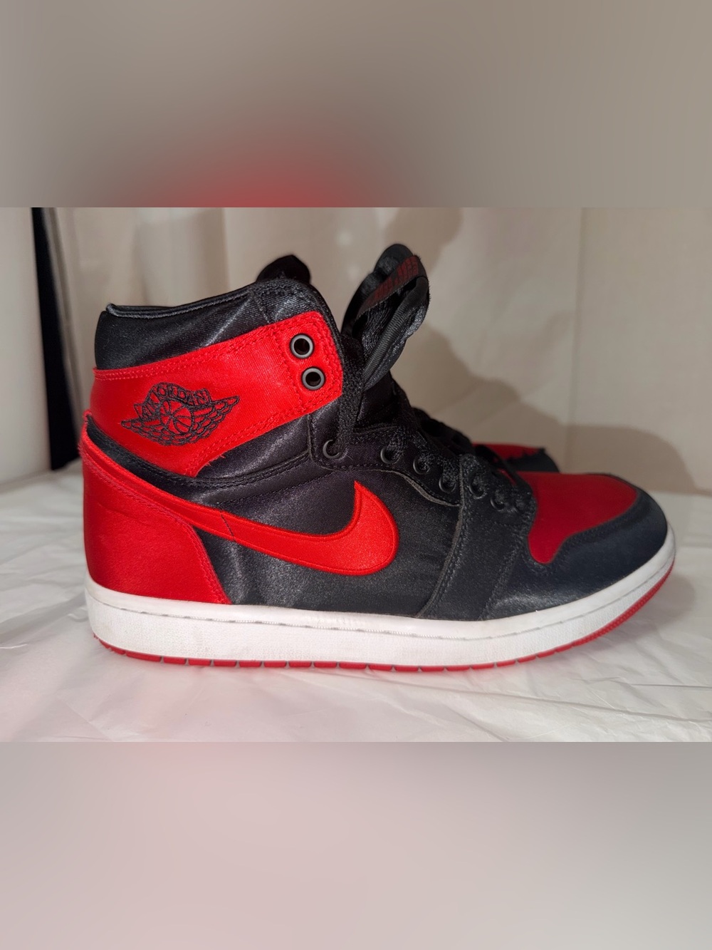Jordan Black and Red High-Top Sneakers